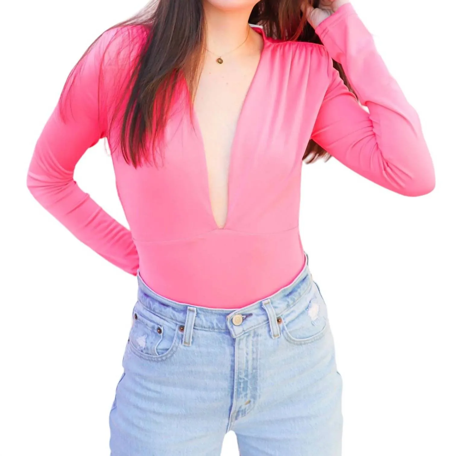 Wish You Could Bodysuit In Fuchsia