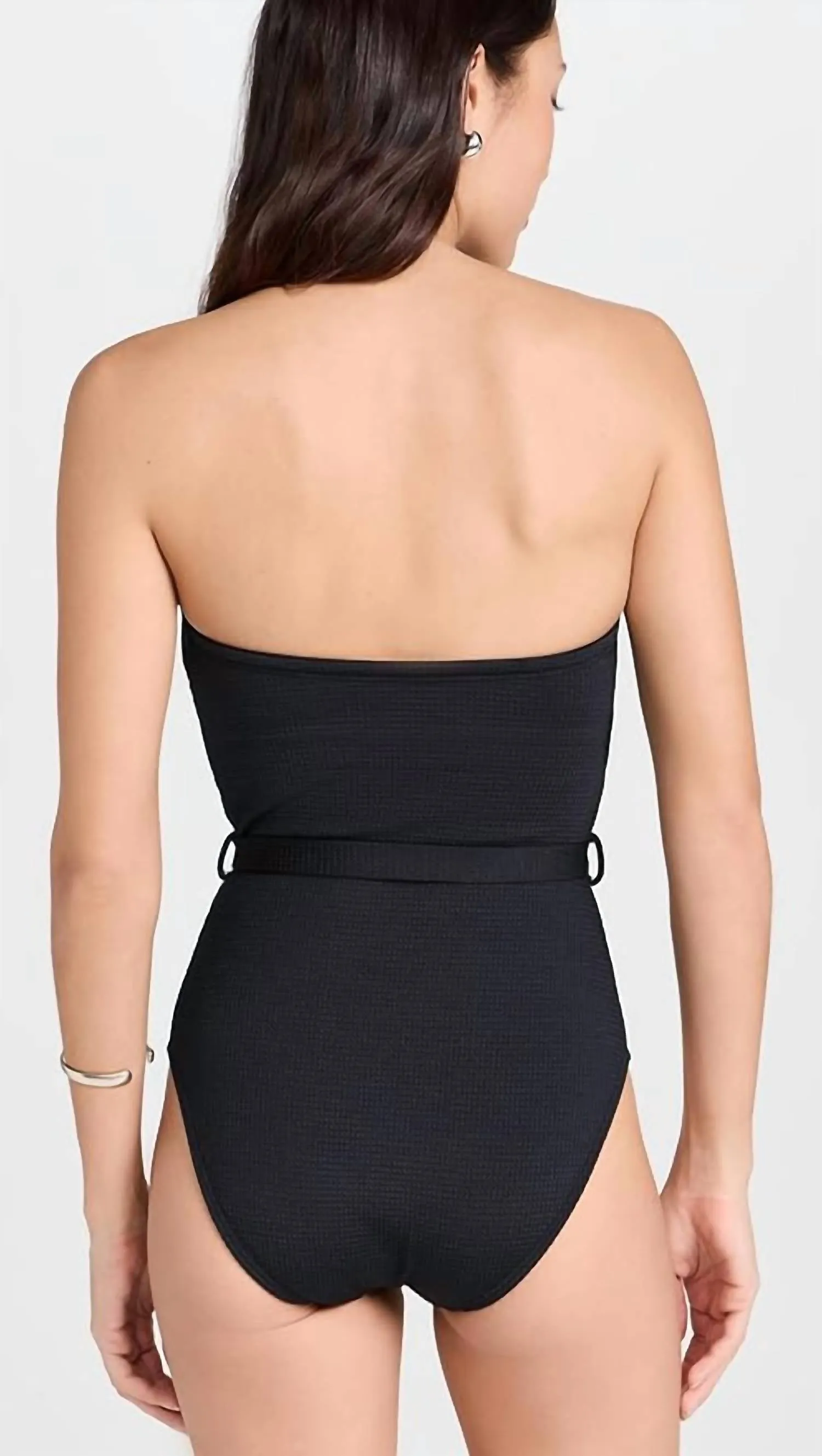 Women's Belted One Piece Swimsuit In Jet