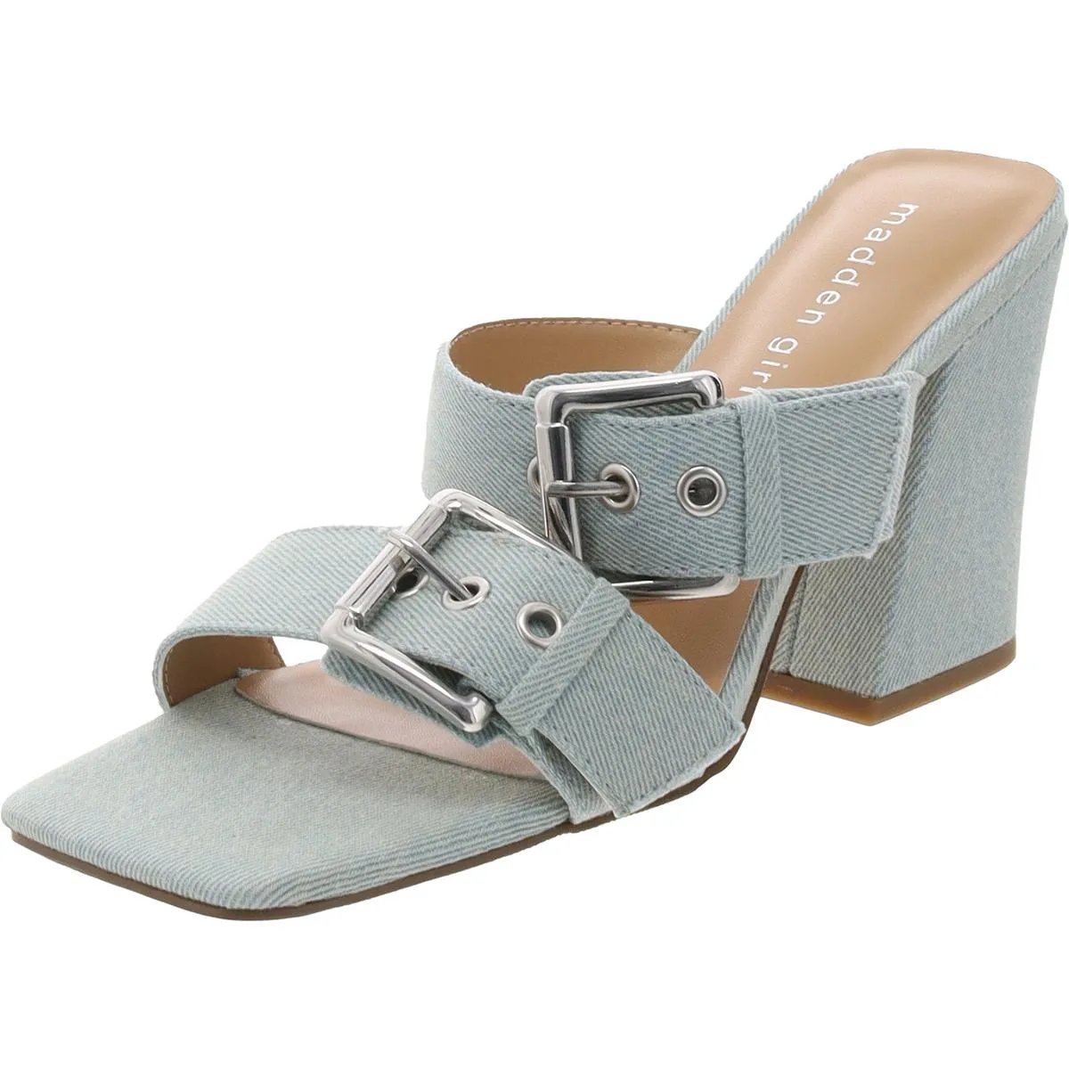 Womens Block Heel Man Made Slide