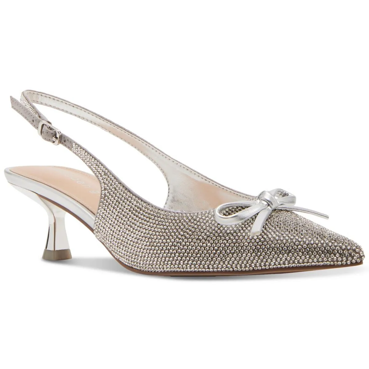 Womens Embellished Glass Slingback Heels