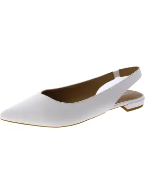 Womens Faux Leather Flat Mules