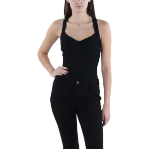 Womens Ribbed Knit Thong Bodysuit