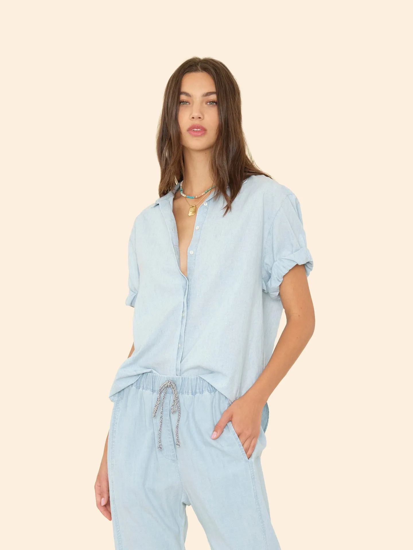 Xirena Women's Clothing Shirt X5chm114 Channing Xschm1 Air-Blue