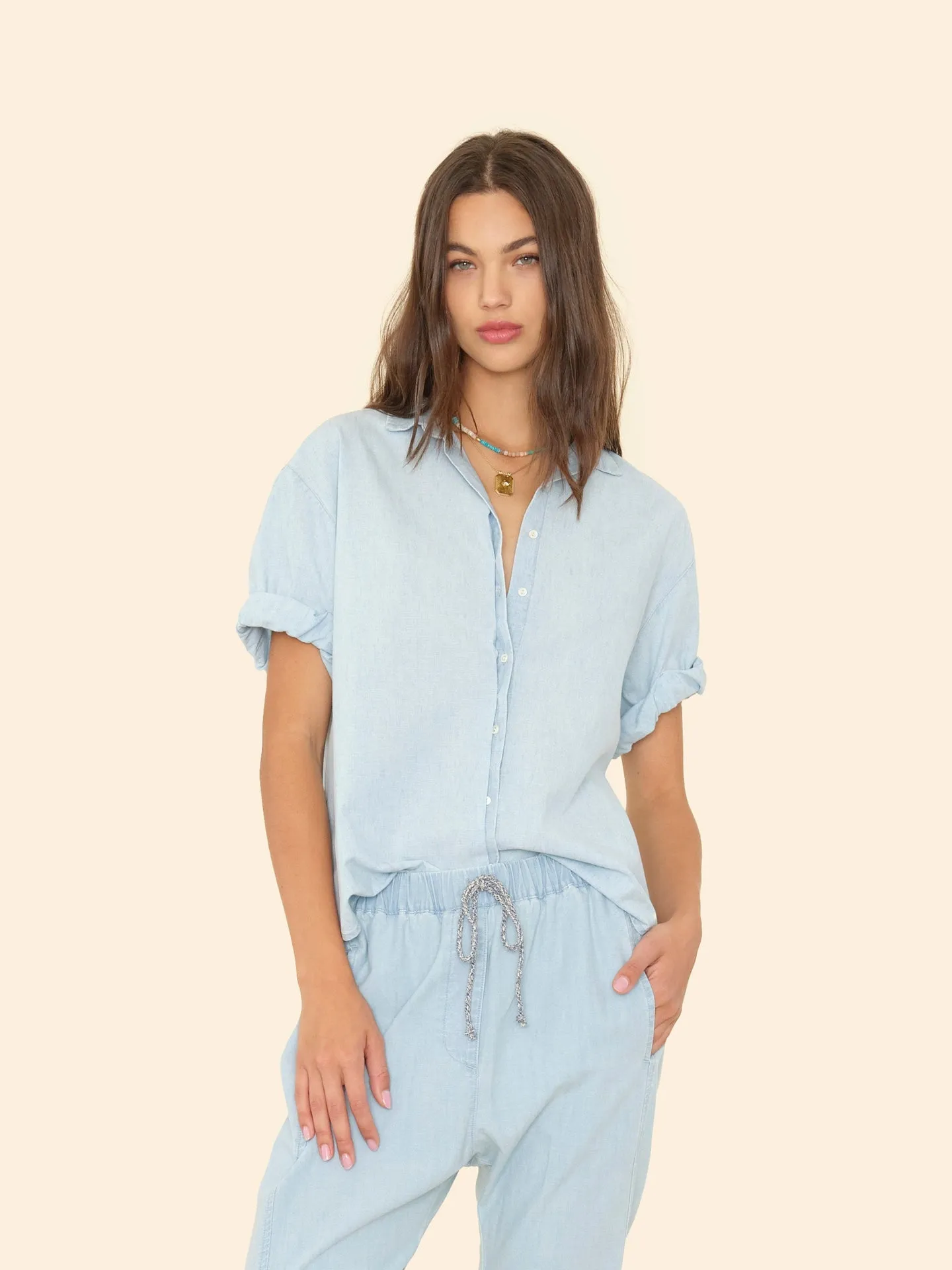 Xirena Women's Clothing Shirt X5chm114 Channing Xschm1 Air-Blue