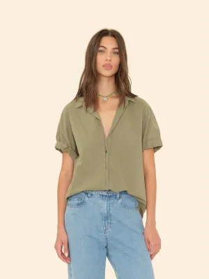 Xirena Women's Clothing Shirt X5ctp114 Channing Shirt Dark-Seagrass