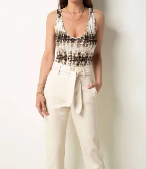 Yasma Bodysuit In Folded Shibori Stripe