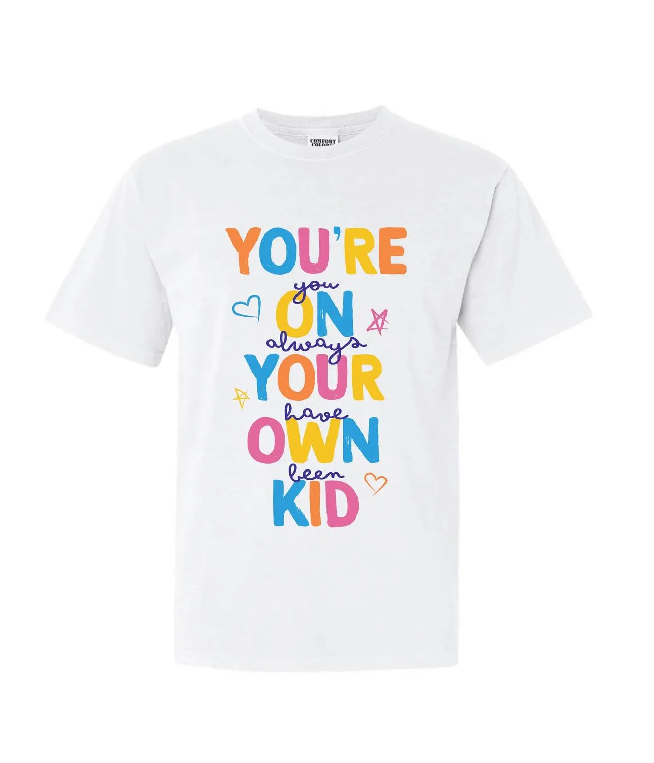 You're On Your Own Kid Cropped Tee In White